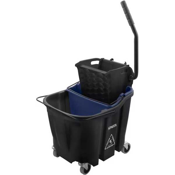 Carlisle 9690403 OmniFit Mop Bucket Combo w/ Press Wringer & Soiled Water Insert, Black