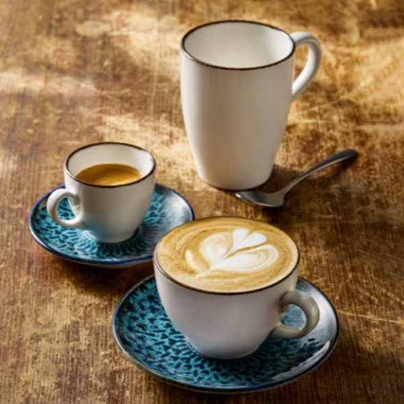 Libbey 803690941000301 Mirage 4-1/2" Round Saucer, Blue & Black - 6/Case