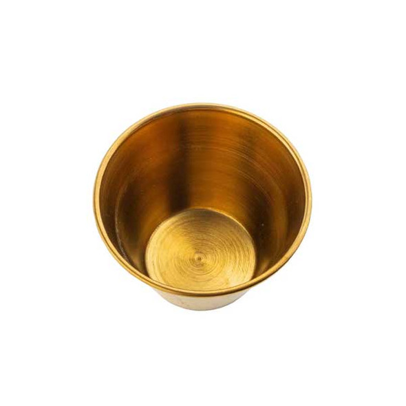 Tablecraft 12824 4 oz. Round Ramekin, Gold Finish - 12/Case