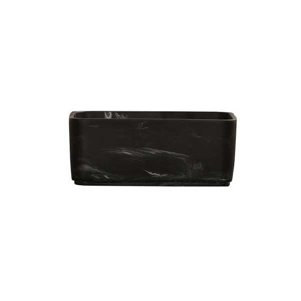 Cal-Mil 23739-12-124 Resin 12" Square Bowl, Black Marble