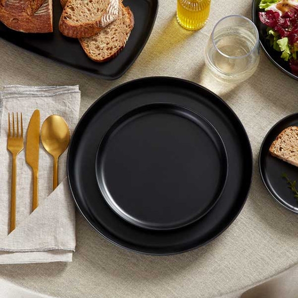 American Metalcraft ARP7BK Ani Collection 7-1/2"Dia. Round, Coupe Plate, Black, Melamine
