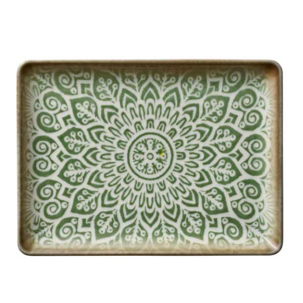 Libbey 803212341000401 Soulmate 9" Rectangular Platter, Jade - 6/Case