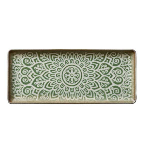 Libbey 803213541000401 Soulmate 13" Rectangular Platter, Jade - 6/Case