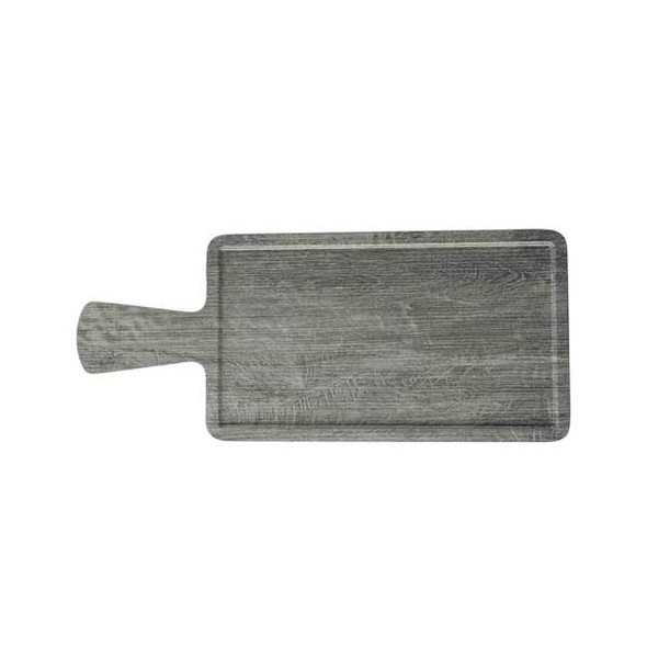 Tablecraft 12450 Smokehouse Melamine Collection Rectangular Serving Paddle, Gray, Decaled Melamine