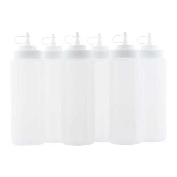 Tablecraft 12633 WideMouth 24 oz. Squeeze Bottle w/Cap, Clear