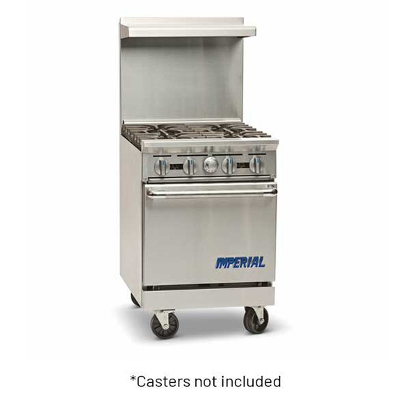 Imperial IR-4 Pro Series 24” Gas Restaurant Range, 4 Burner, Standard Oven, 155,000 BTU
