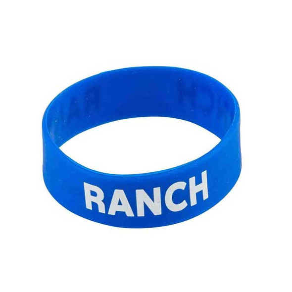 Tablecraft 13077 "Ranch" Bottle Band, Blue/White, Silicone