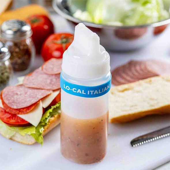 Tablecraft 13080 "Lo-Cal Italian" Bottle Band, Aqua/White, Silicone