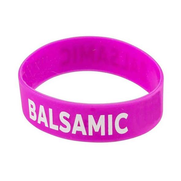 Tablecraft 13081 "Balsamic" Bottle Band, Purple/White, Silicone