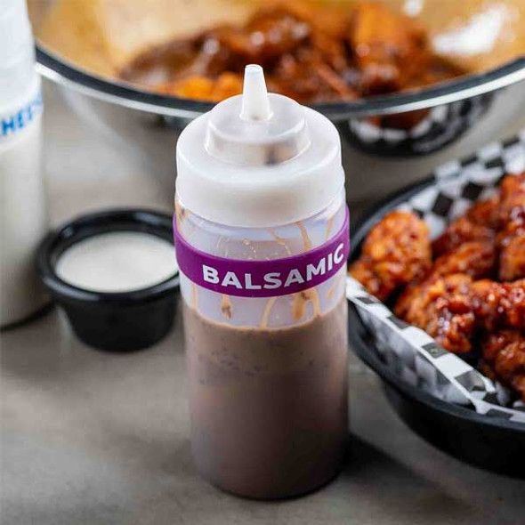 Tablecraft 13081 "Balsamic" Bottle Band, Purple/White, Silicone