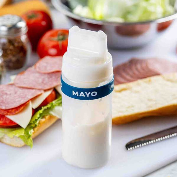 Tablecraft 13082 "Mayo" Bottle Band, Navy Blue/White, Silicone