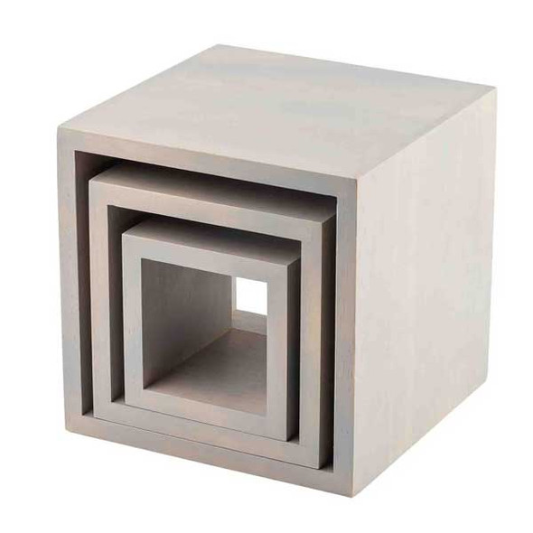 Tablecraft 12895 Barclay Square Riser Set, Wood, Gray