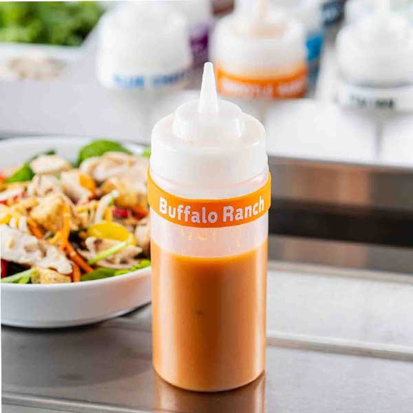 Tablecraft 13085 "Buffalo Ranch" Bottle Band, Orange, Silicone