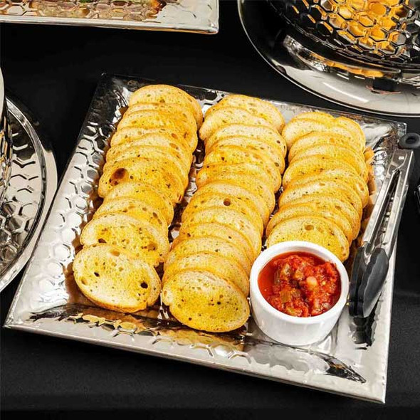 Tablecraft 12843 Hive Collection 14" Square Serving Tray, Honeycomb, SS