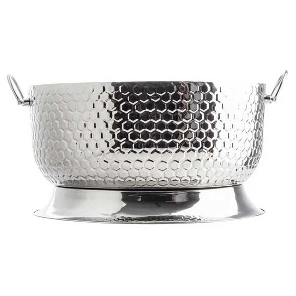 Tablecraft 12852 Hive Collection 9 Gal. Round Beverage Tub, Honeycomb, SS