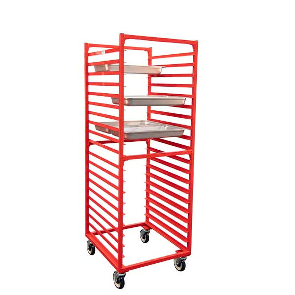 New Age 1509PC Powder Coated Full Size Steam Table Pan Rack w/Metal Casters
