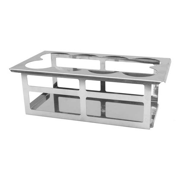 Tablecraft SQH8  Squeeze Bottle Template, 13" x 7" x 4-1/2", Holds (8) 63mm Bottles, SS