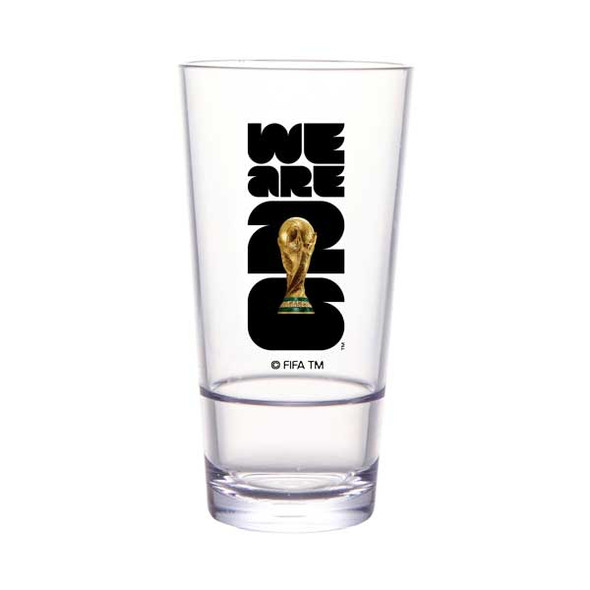 G.E.T. S-18-FIFA26-LOGOCOLOR FIFA World Cup 2026 20 oz. Stackable Tumbler, SAN, Clear w/Black & Gold Logo - 24/Case