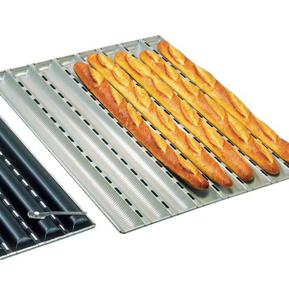 Matfer Bourgeat 311121 6 Channel 25-1/2" French Bread Pan, Aluminum