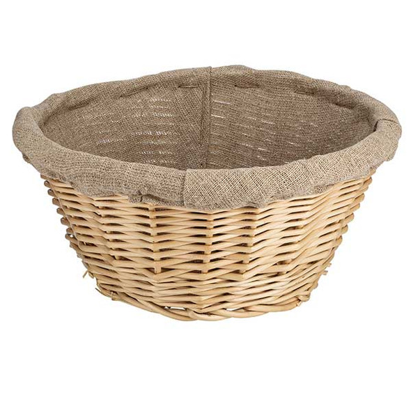 Matfer Bourgeat 118510 Banneton Linen-Lined Proofing Wicker Basket, Round, 8-1/4"