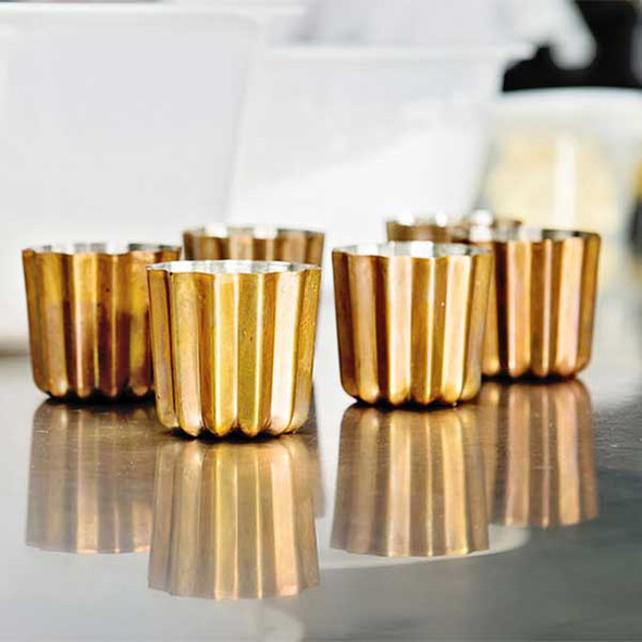 Matfer Bourgeat 340417 2-3/16" Cannelé Mold, Fluted, Copper