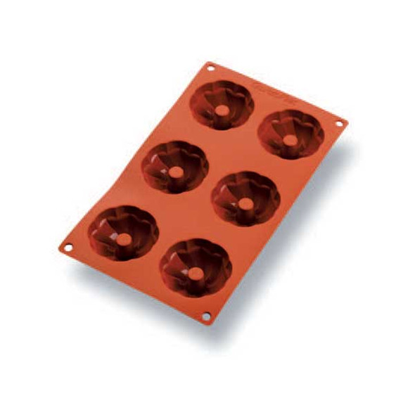 Matfer Bourgeat 257931 Gastroflex Kougelhopf Mold Sheet, 2 7/8", 6 cavities
