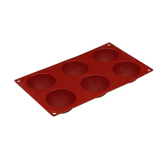 Matfer Bourgeat 257904 Gastroflex Half Sphere Mold Sheet, 2 3/4", 6 cavities