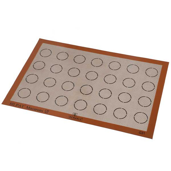Matfer Bourgeat 321008 Demarle Silpat Full Size Macaroon Mat, Non-Stick, Silicone, Red