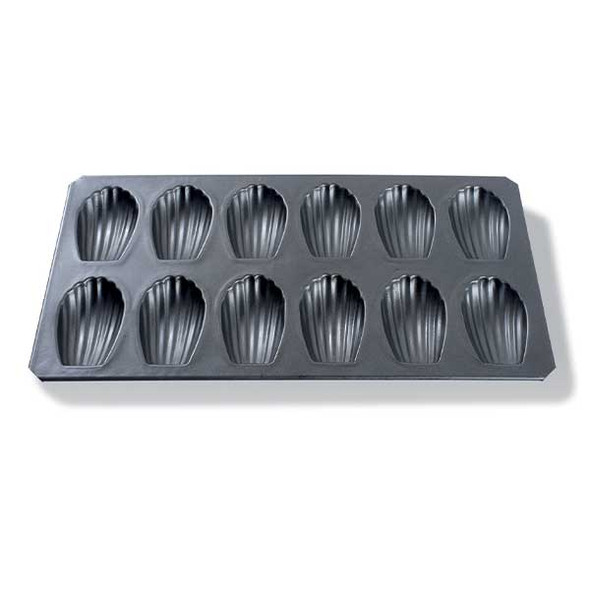 Matfer Bourgeat 310731 Exopan Steel Madeleine Sheet, Nonstick, 3", 12 cavities