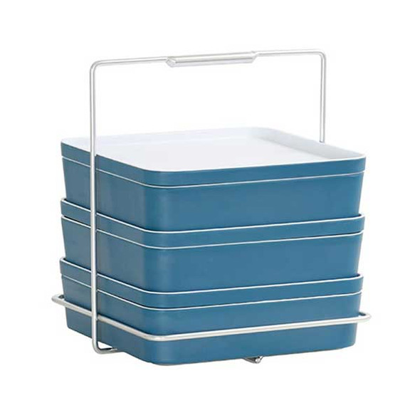 Cal-Mil 28522 Square Bento Carrier to fit 3ea 9 or 10 Inch Bento Boxes