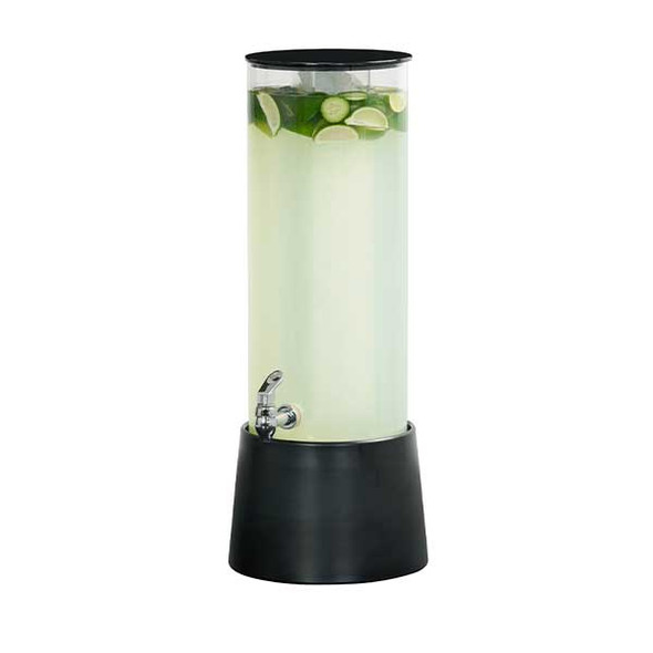 Cal-Mil 26135-3-13 Logan 3 Gallon Black Melamine Beverage Dispenser, Ice