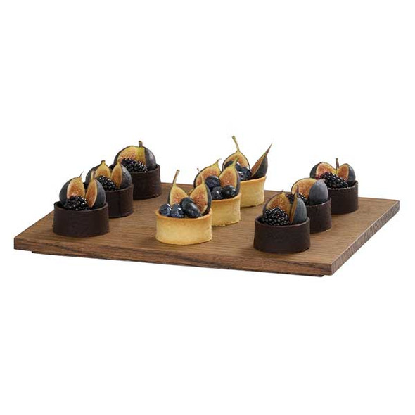 Cal-Mil 23180-1012-136 Melrose 10" x 12" Serving Flat, Oak, Chocolate Brown