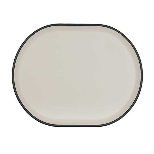 Cal-Mil 22018-13103 Hudson Black and Ivory Platter