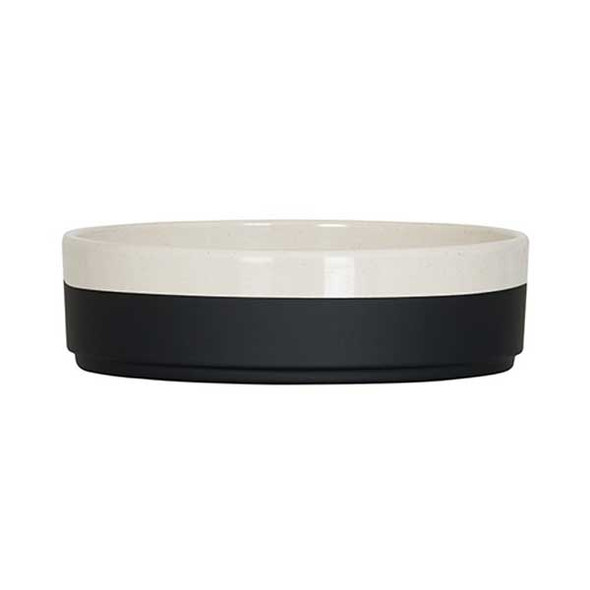 Cal-Mil 26131-6-138 Sorelle 6" Raised Rim Black and Ivory Speckle Plate