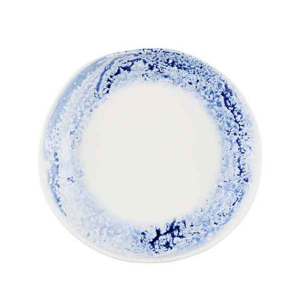 Churchill FRBLPWB11 Inked Fresco 27 oz. Natural Organic Deep Bowl, Blue - Overhead View