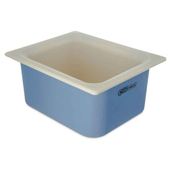 Carlisle CM1101C1402 Coldmaster CoolCheck 1/2 Size Food Pan, 6" Deep, White/Blue