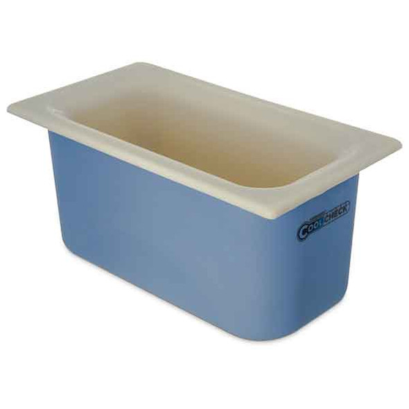 Carlisle CM1102C1402 Coldmaster CoolCheck 1/3 Size Food Pan, 6" Deep, White/Blue