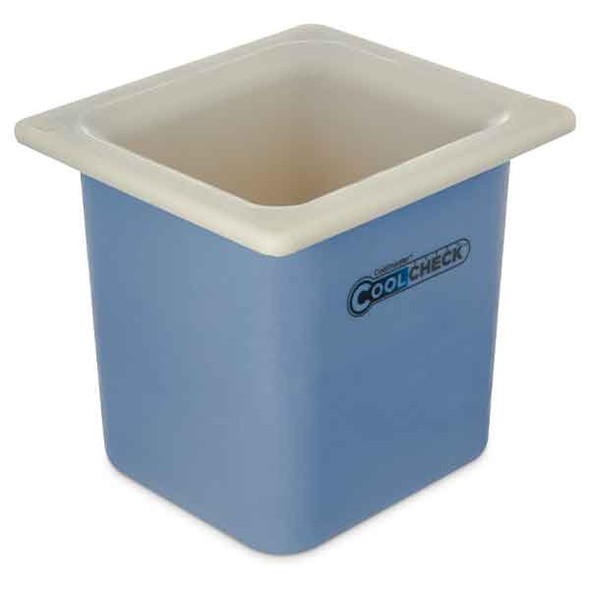 Carlisle CM1105C1402 Coldmaster CoolCheck 1/6 Size Food Pan, 6" Deep, 1.7 qt., White/Blue