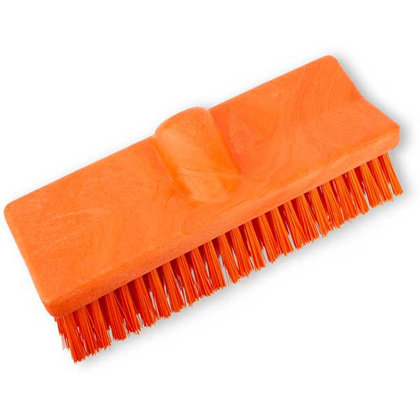 Carlisle 40423EC24 Sparta 10" Floor Scrub Brush Head, Orange