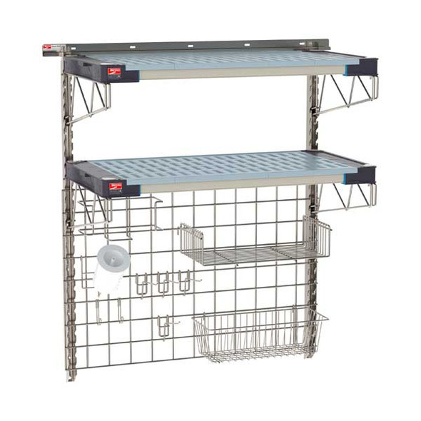 Metro SW-1836S4-45-PREP SmartWall Life 36" x 18" Wall Shelving Food Prep Kit, 2-Shelf