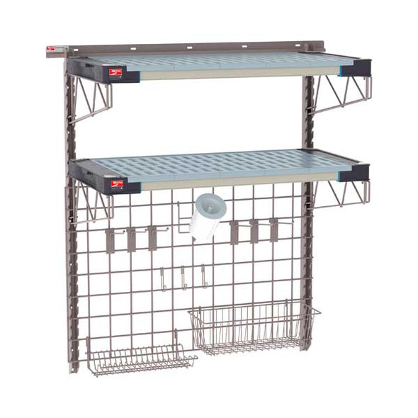 Metro SW-1836K4-45-SINK SmartWall 36" x 18" Wall Shelving Sink Kit, 2-Shelf