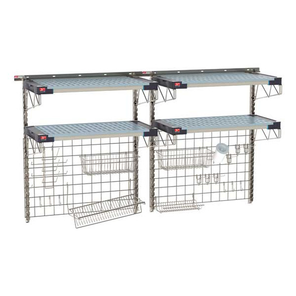 Metro SW-1872S4-45-SINK SmartWall Life 72" x 18" Wall Shelving Wide Sink Kit, 4-Shelf
