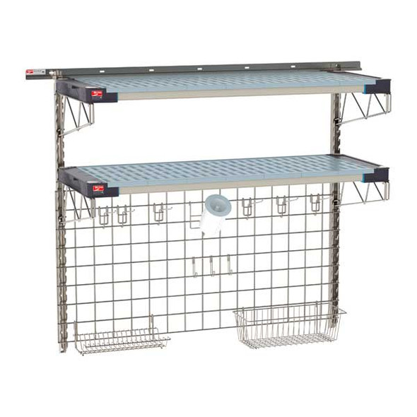 Metro SW-1848S4-45-SINK SmartWall Life 48" x 18" Wall Shelving Sink Kit, 2-Shelf
