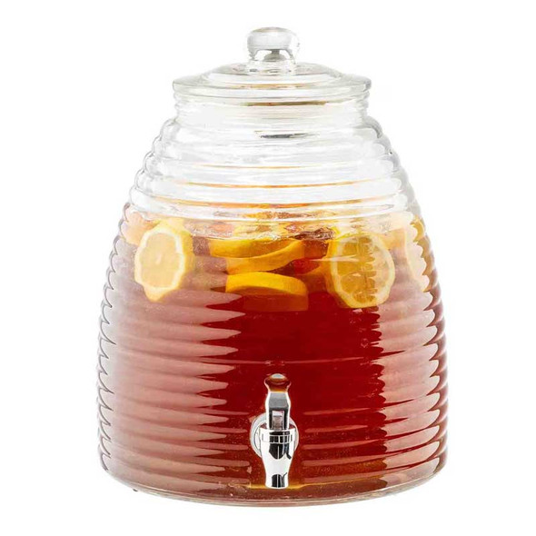 Tablecraft 12999 Beeline 2.5 gal. Beverage Dispenser, Round, Glass
