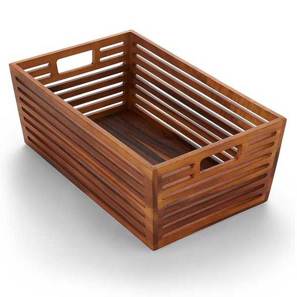 American Metalcraft AWC21 Loft Collection Full Size Crate, Acacia Wood