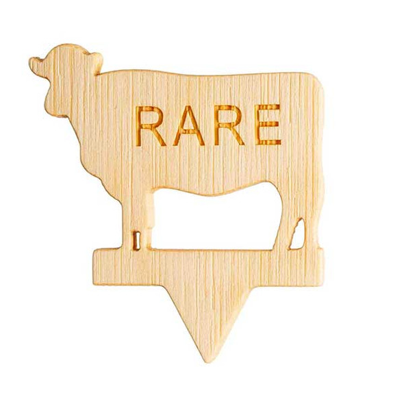 Tablecraft 13110 Cow-Shape "RARE" Steak Markers, Bamboo