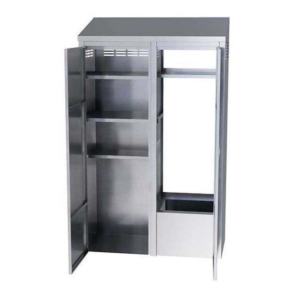 Winholt STCT-HD2450.5H84-MPS-ST-KT Mop Sink Cabinet 24"W x 50-1/2"L x 84"H, Stainless Steel