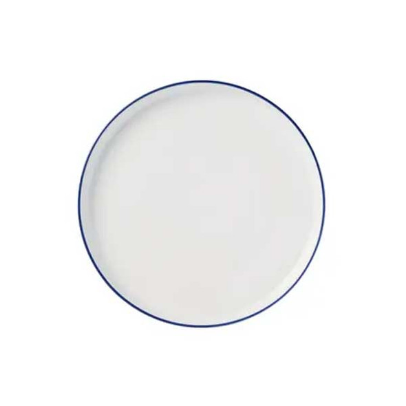 Libbey 114219 Porcelana Linea 10-1/2" Stacking Plate, Porcelain, Blue Band