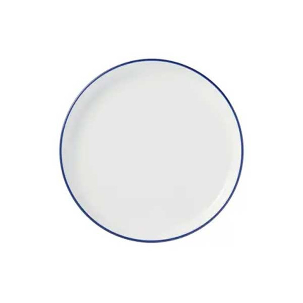 Libbey 114221 Porcelana Linea 7-3/4" Stacking Plate, Porcelain, Blue Band