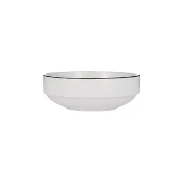 Libbey 114228 Porcelana Linea 34 oz. Nestabowl, Porcelain, Black Band